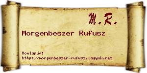 Morgenbeszer Rufusz névjegykártya